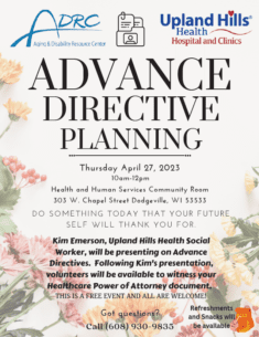 Advance Directive Planning @ Health and Human Services Community Room