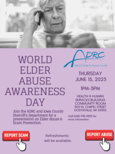 World Elder Abuse Awareness Day: Community Presentation on Elder Abuse and Scam Prevention @ Health and Human Services Community Room