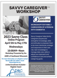 SAVVY Caregiver Workshop @ ZOOM