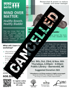 Mind Over Matter: Healthy Bowels, Healthy Bladder @ Barneveld Public Library | Barneveld | Wisconsin | United States